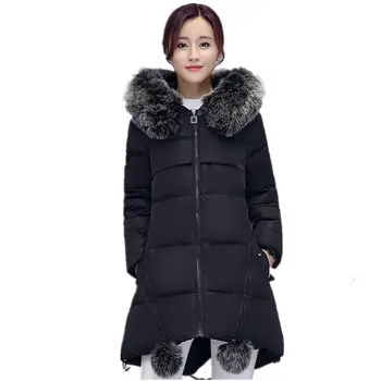 

Casual Winter Jacket Women Coat Warm Parkas Overcoats Female Plus Size Thick Hooded Long Jacket Fur Collar Coat Women 5XL Q951