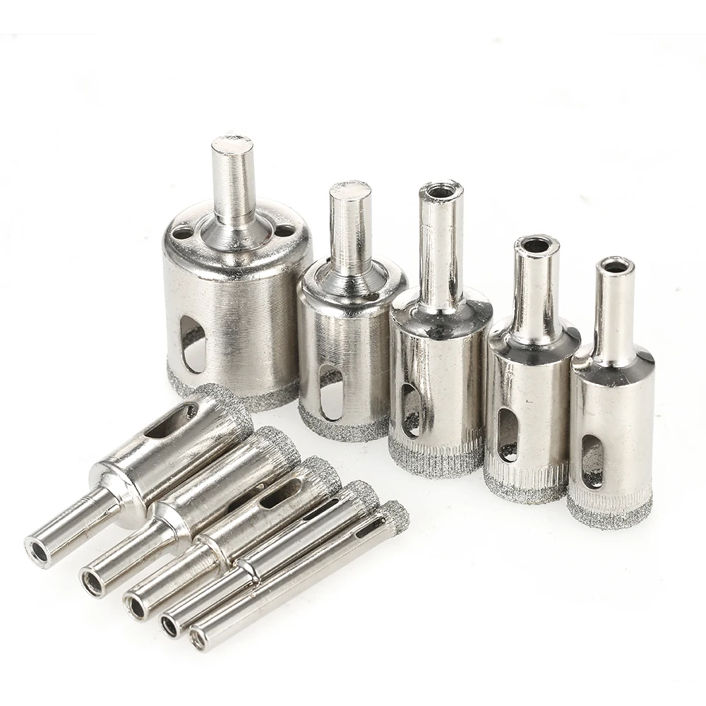 10PCS 6 30mm Glass Hole Saw Kit Diamond Coated Core Hole Saw Marble