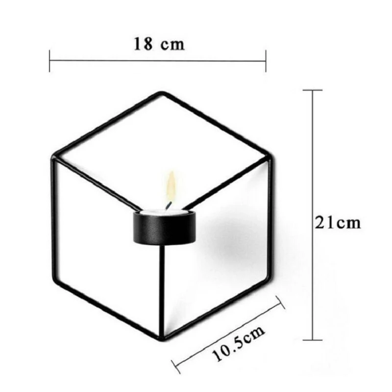 Простой стиль 3D геометрический подсвечник металлический скандинавский настенный подсвечник бра соответствующие маленькие подсвечники скандинавские украшения для дома
