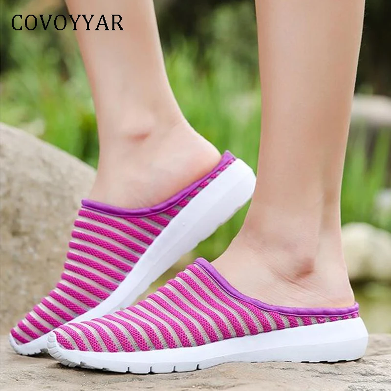 

COVOYYAR 2019 Summer Mesh Women Slippers Comfort Platform Casual Shoes Lady Slides Beach Flip Flops Mules Flat Shoes Woman WSL68