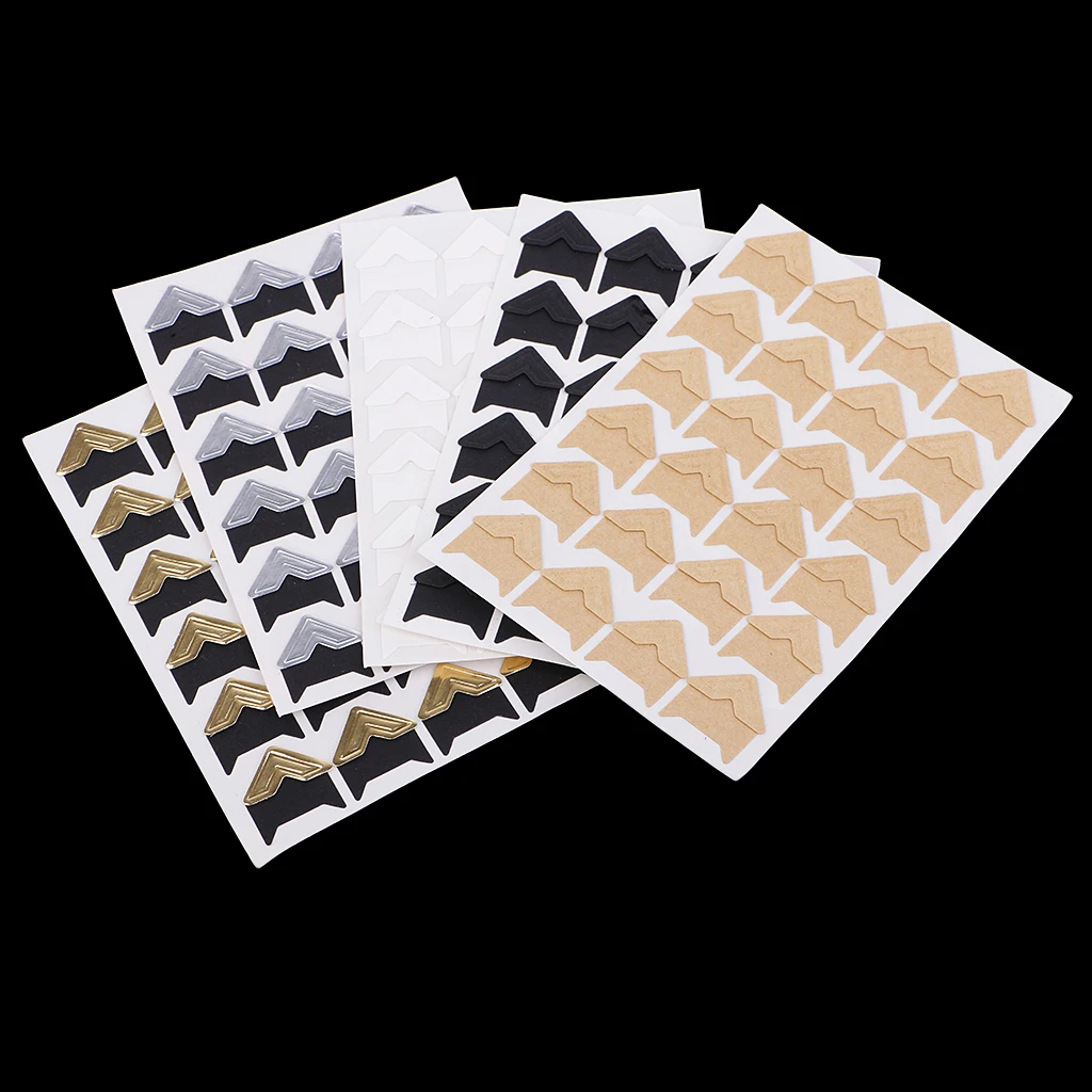 5 Sheets Self Adhesive Photo Album Scrapbook Corner Protector Decorative Stickers #1