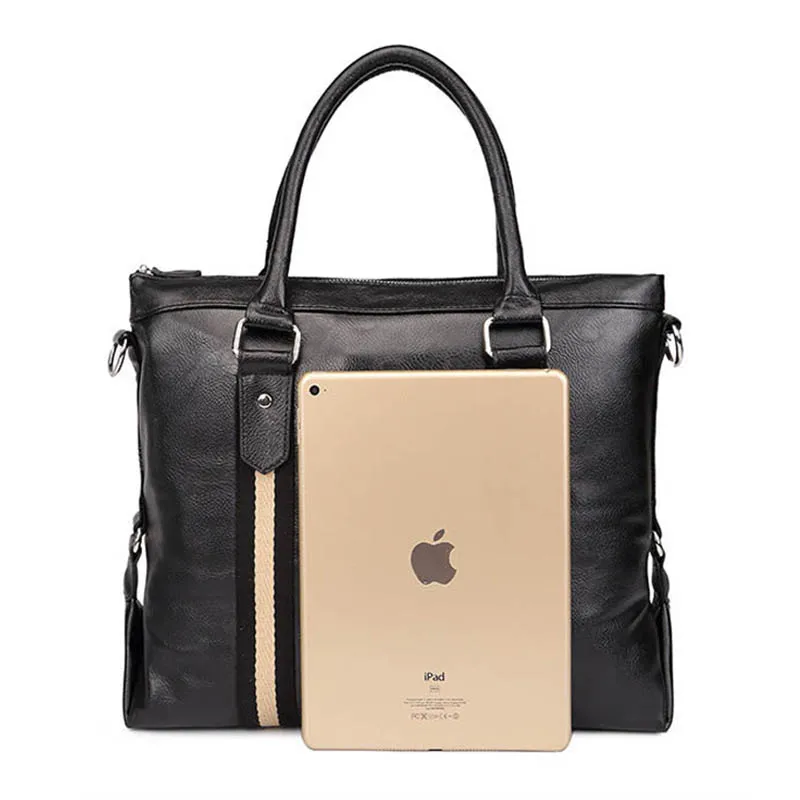 Модный портфель из искусственной кожи, мужская сумка, деловая сумка, мужская сумка для ноутбука на плечо, сумка-тоут из натуральной кожи, мужской портфель