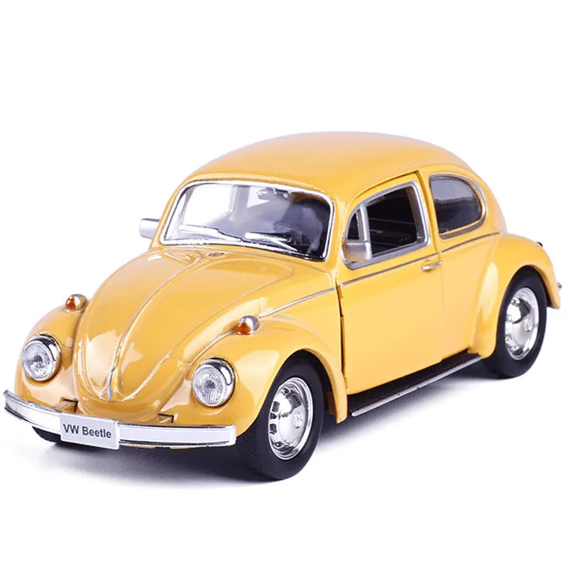 Масштаб 1:36 высокая модель автомобиля моделирования, сплав тянуть назад жук 1967, матовая черная металлическая игрушка