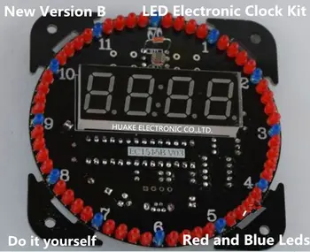 

New Version LED Clock Kit Electronic diy kit DS1302 Rotation 51 SCM Learning Board