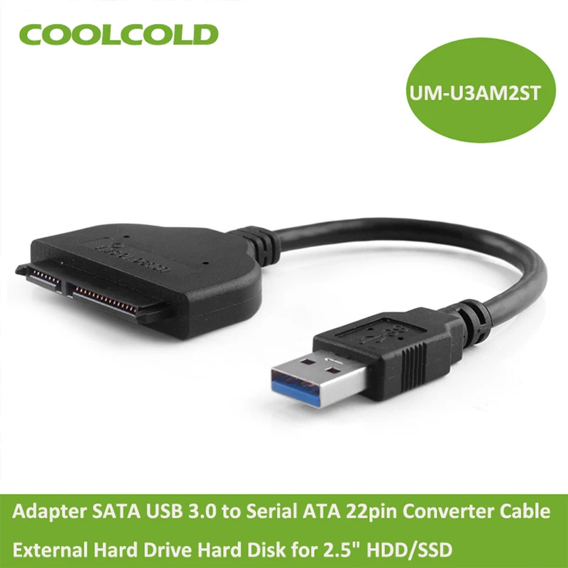 COOLCOLD Adapter SATA USB 3.0 to Serial ATA 22pin Converter Cable External Hard Drive Disk Hard