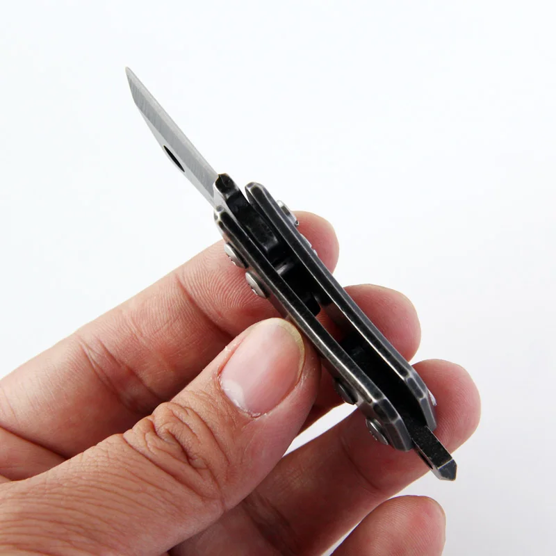 QingGear мини складной нож D2 лезвие со стеклянным выключателем и шнурком отверстие Карманный Брелок нож спасательный выживания EDC инструмент