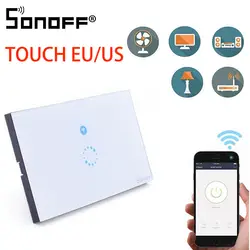 Sonoff Touch EU US Wifi настенный сенсорный выключатель 1 банда 1 способ беспроводной пульт дистанционного управления ламповое реле приложение