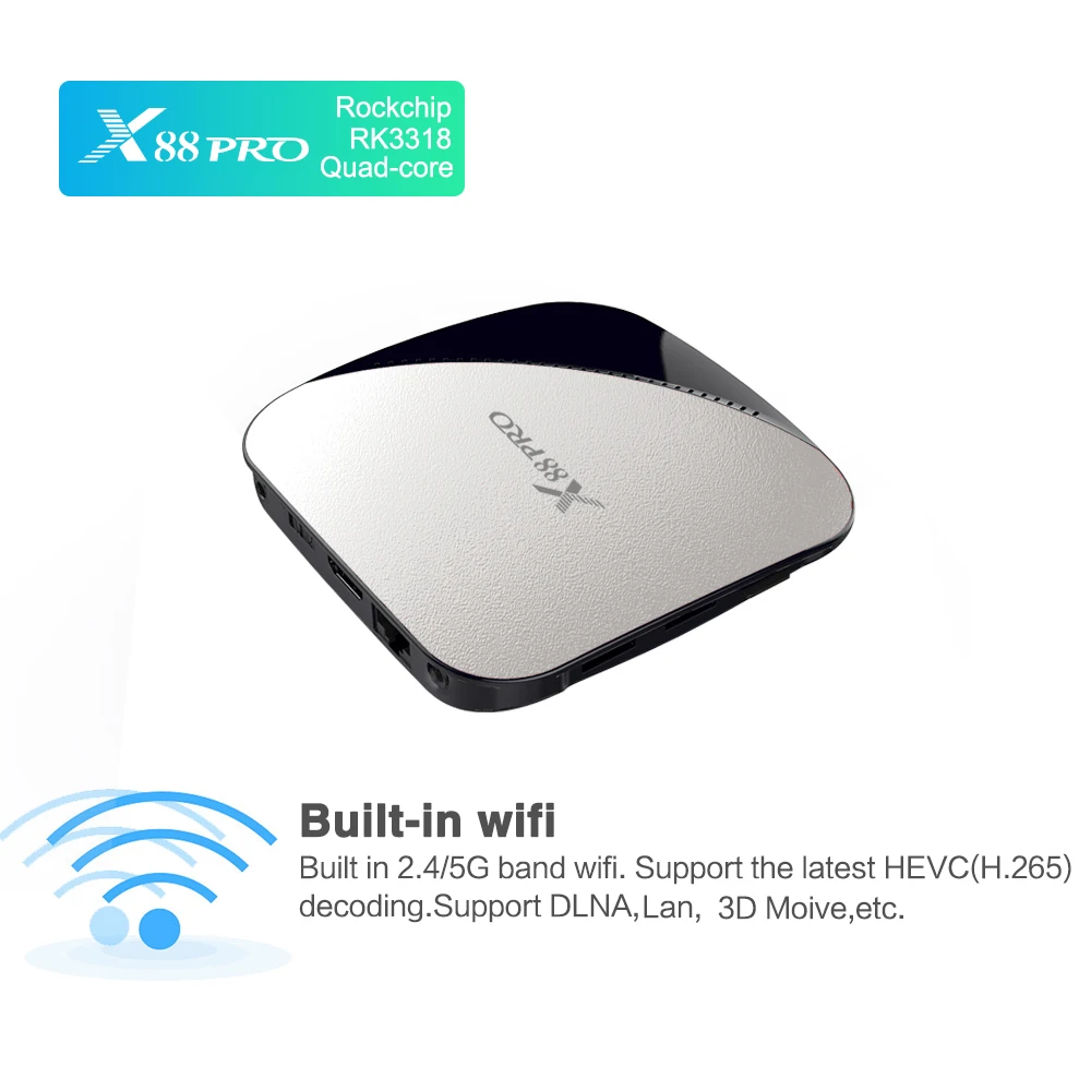 X88 PRO Android 9 0 ТВ-бокс Smart Rockchip RK3318 четырехъядерный 3UHD 4K 2 4G/5G WiFi HD IR пульт
