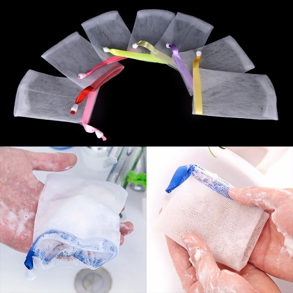 5 шт. практичный мыльный пузырь сетка для мыла пенящаяся сетка легко пузырчатая сетка мешок популярная Ванна и Душ
