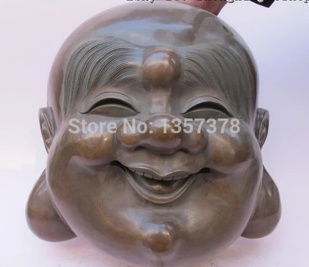 

shitou 00375 Huge China Buddhism Pure Bronze Happy arhat Maitreya Buddha statue