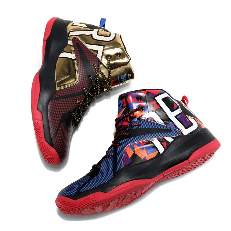 Hemmyi дышащая мужская Баскетбольная обувь, удобная уличная спортивная обувь, баскетбольные кроссовки для мужчин, большие размеры: 39-47, Двухцветные кроссовки - Цвет: Two-tone