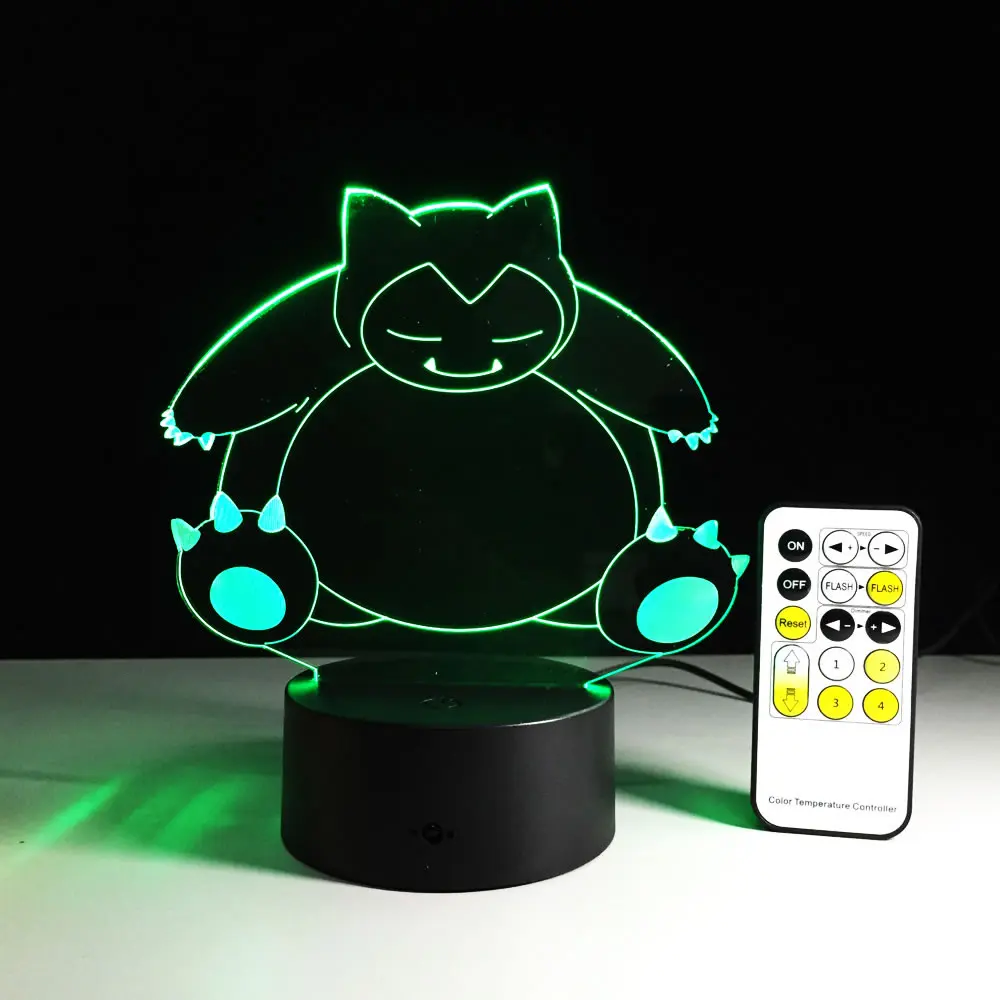 Pokemon Pikachu Acrylic 3D LED Lamp Night Light Wedding Decoration USB