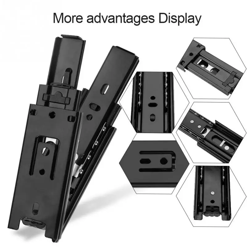 Guide Scorrevoli Per Cassetti AMIG - 400 Mm Autobloccanti - Acciaio Zincato, Portata 25 Kg - Foto 4