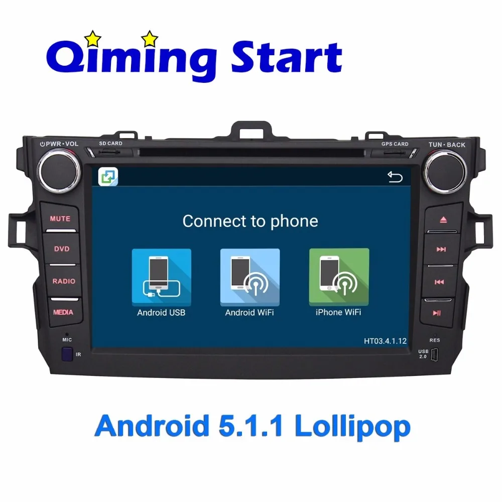4 ядра Android 5.1 автомобиль DVD GPS навигации для Toyota Corolla 2 DIN 8 дюймов 1024*600 автомобилей