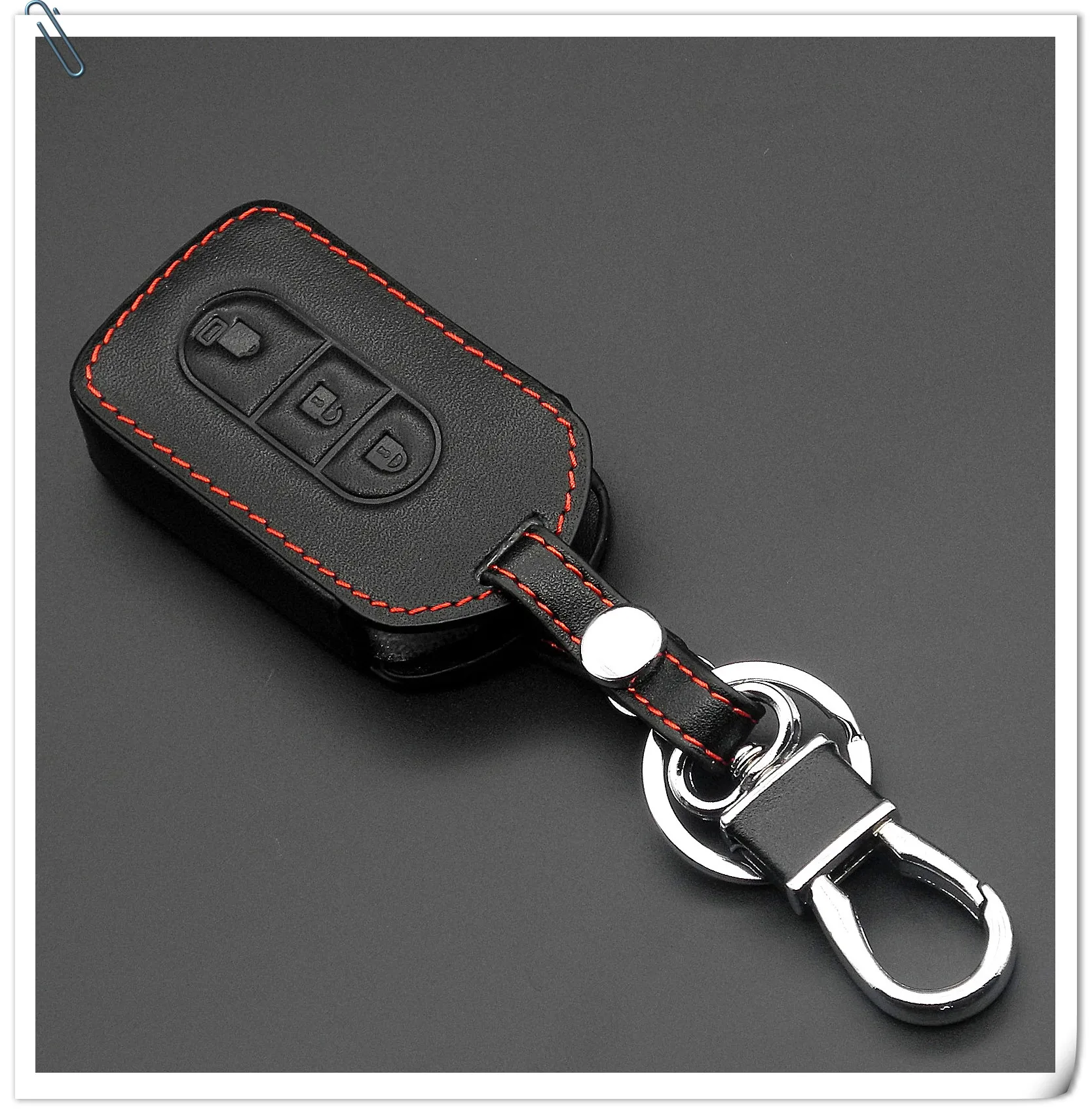 Jingyuqin 3 кнопки Fob оболочки ключа автомобиля кожаный чехол для Nissan Tiida Note Navara Qashqai Micra Juke X-Trail Pathfinder
