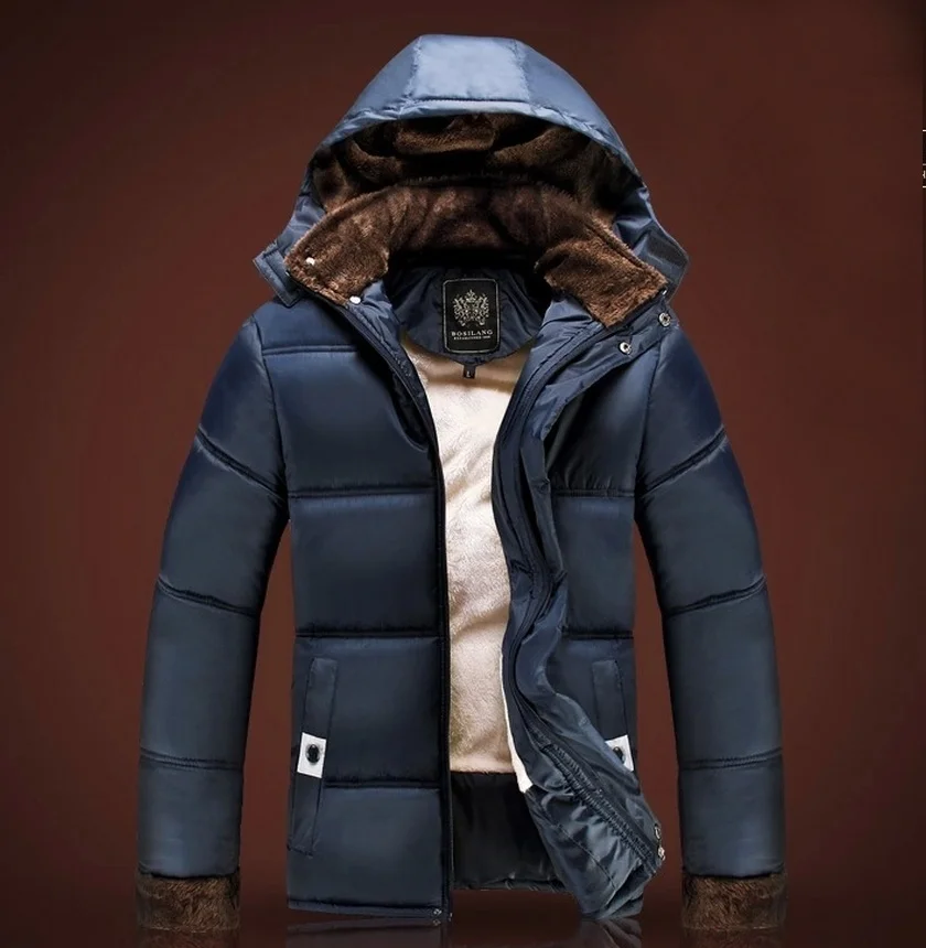 Fashion Winter Mens Warm Hooded Jacket with Plush Lined Coats-in Parkas ...