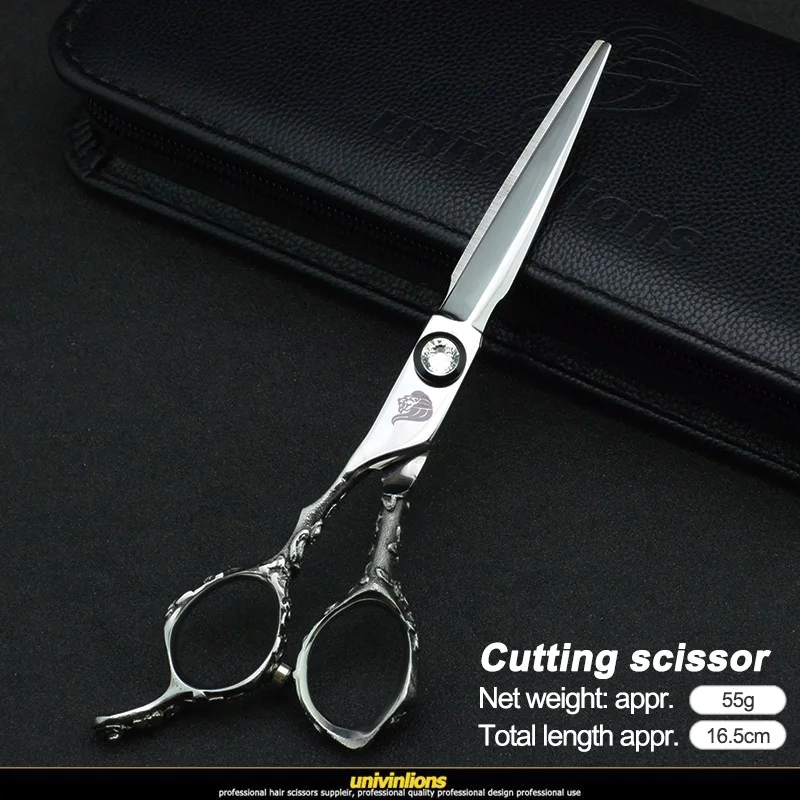 univinlions 6" left handed hairdressing scissors left hand hair scissors for salon barber left cutting lefty thinning shears