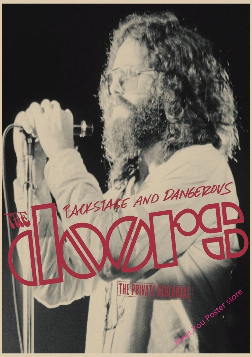 The Doors Jim Morrison Винтаж Ретро Рок-Группа Музыка Гитара матовая крафт-бумага плакат Настенная Наклейка домашний декор A1
