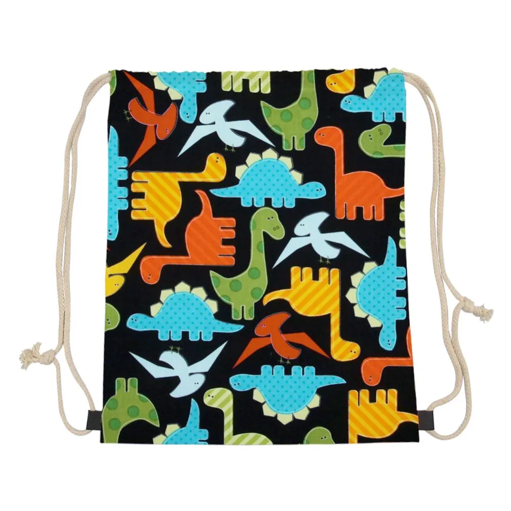 Pattern Dinosaur Sport Drawstring Bag Women Travel Pouch Beagles Dinosaur Prins Small Sumka Mochilas Storage Dust