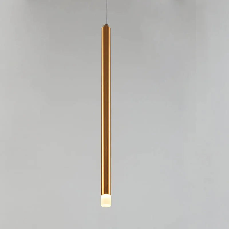 Günstig Anhänger lichter LED Dimmer Moderne Lange Zylinder Matt Endet Lampe Luxus Glänzend Bronze Kunst esszimmer Nach dekoration lamparas
