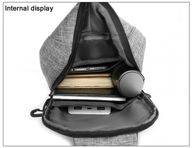 Новая мужская сумка через плечо мужская usb-сумка для груди дизайнерская сумка-мессенджер непромокаемая сумка через плечо мужская