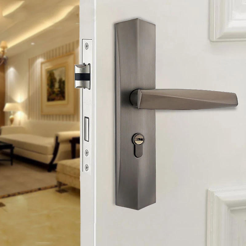  Pearl Black Zinc Alloy High Quality Door Knob With Lock European Bedroom Living Room Bathroom Furni - 33013342427