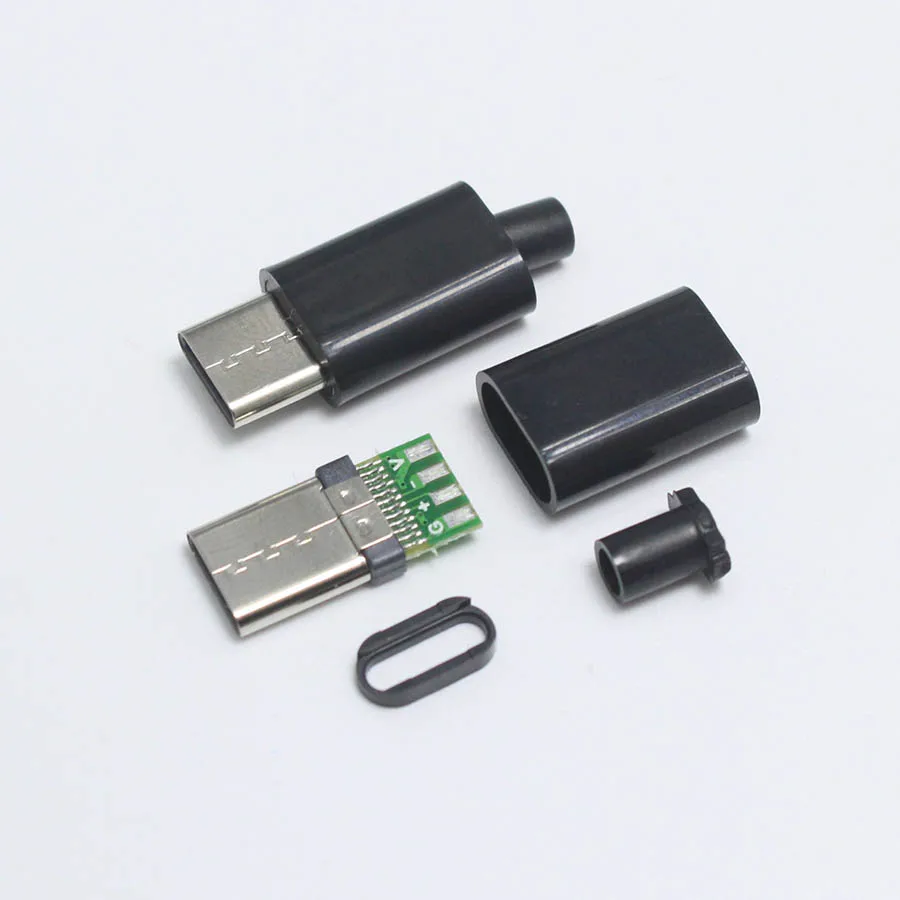 2 набора DIY USB 3,1 c-тип штекер сварочный Тип двухсторонний штекер Тип C данных и зарядки сварной провод разъем