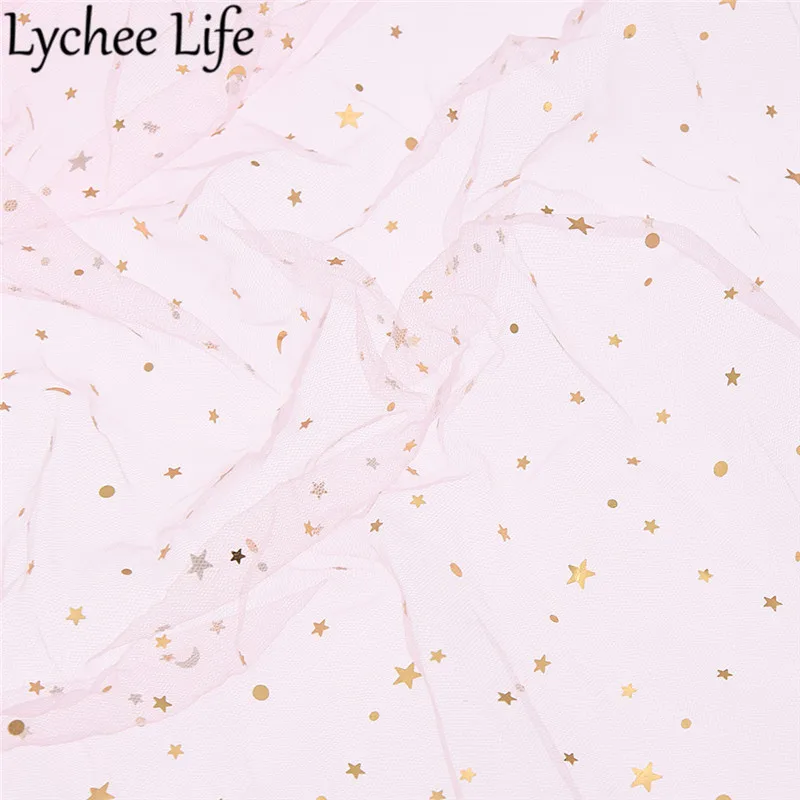 Lychee Life Star Moon марлевая ткань 150 см цветная сетчатая кружевная ткань сделай сам ручная работа швейная одежда аксессуары для свадебного платья