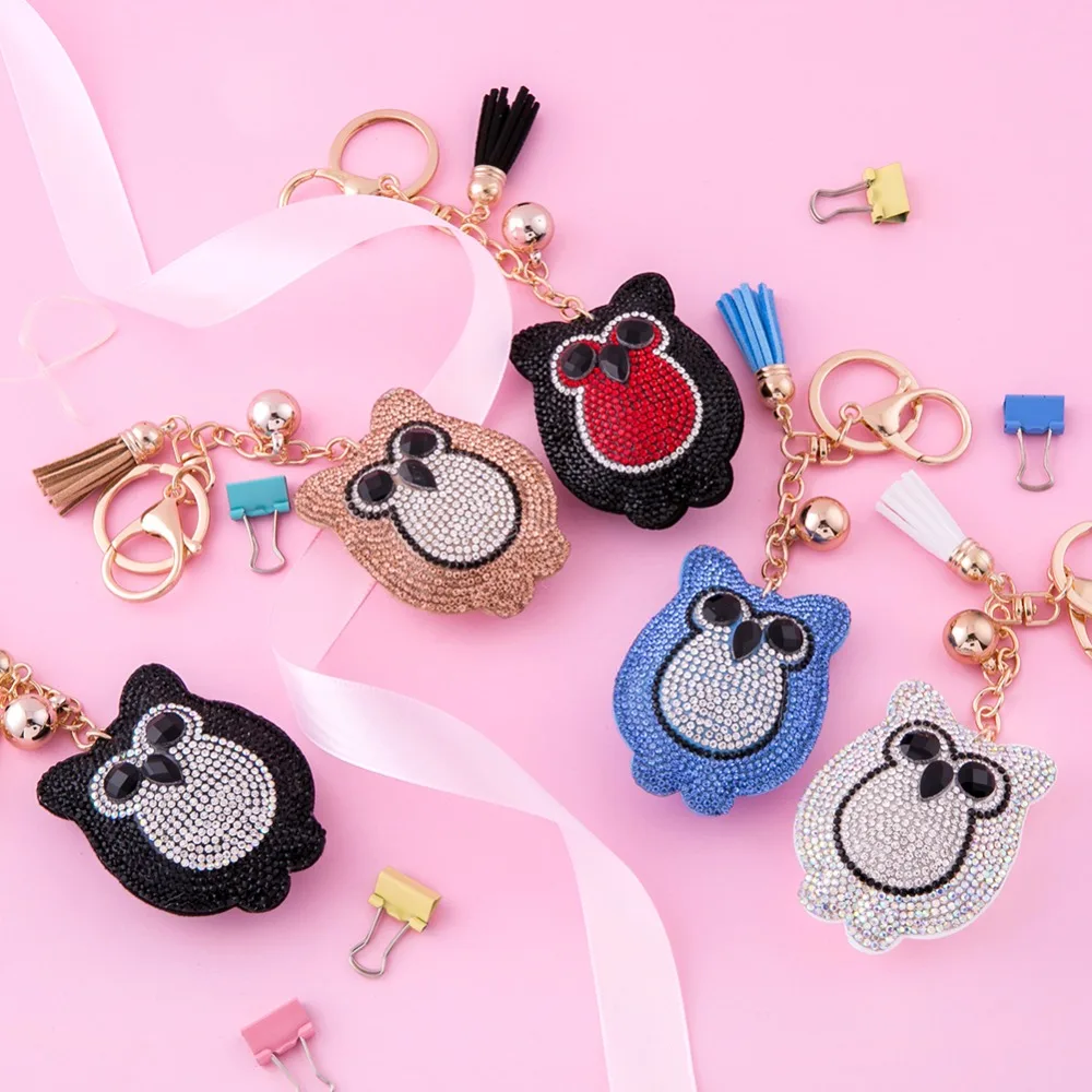 SAVORI Wholesale Keychain Key Ring Leather Keychain Bling Crystal Car