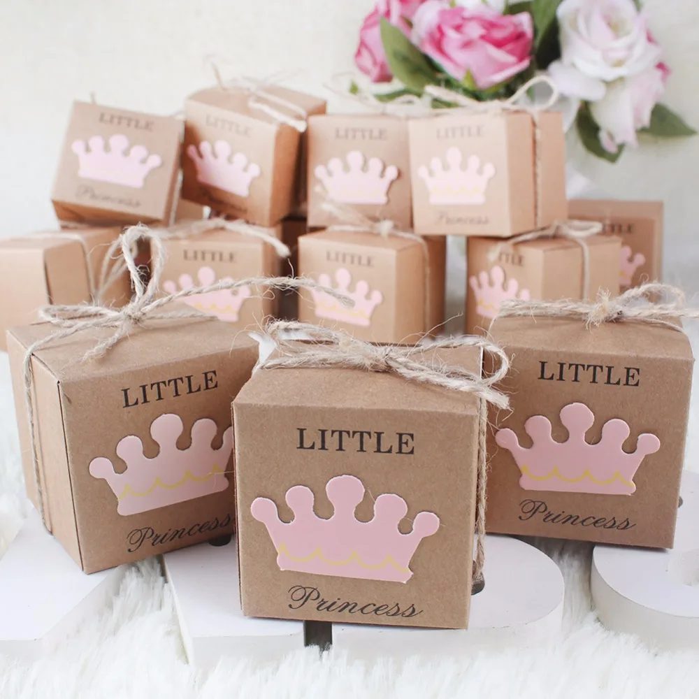 

10Pcs Princess Paper Candy Boxes Gift Bags Party Favors Gifts for Guests Baby Shower Birthday Party Decorations 2*2*2inch