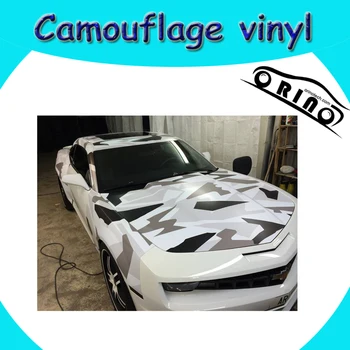 

Arctic Urban Camo Wrapping Vinyl Snow White Black Grey Camo Vinyl Car Wrap Styling Arctic Camouflage Pixel Car Sticker