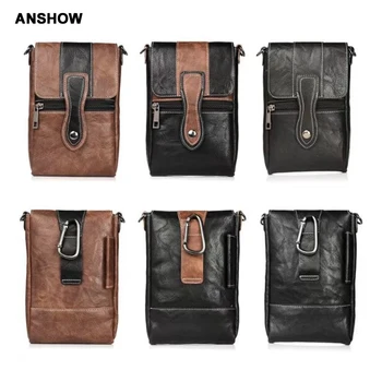 

6.3inch Vertical Hip Leather For Iphone XR XS MAX X 8 7 6 5 Shoulder Cases Buckle Flip Pouch Belt Purse Clip Cover 20PCS