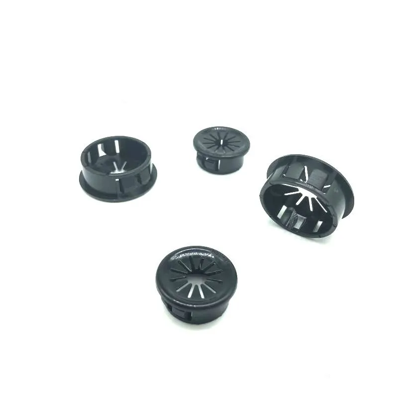 

RSB Type Black Plastic Cable Snap Locking Bushing Grommet Petal Retaining Sleeve Button Retaining Suitable for Hole 16-28mm diam