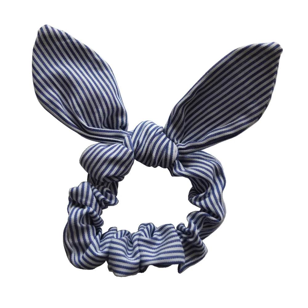 2 PCS Girls Women Hair Scrunchies Accessories Rabbit Ears Hair Bands Bunny Ears Bow Ties Ponytail Holder Elastic Bandss nylon hair tie