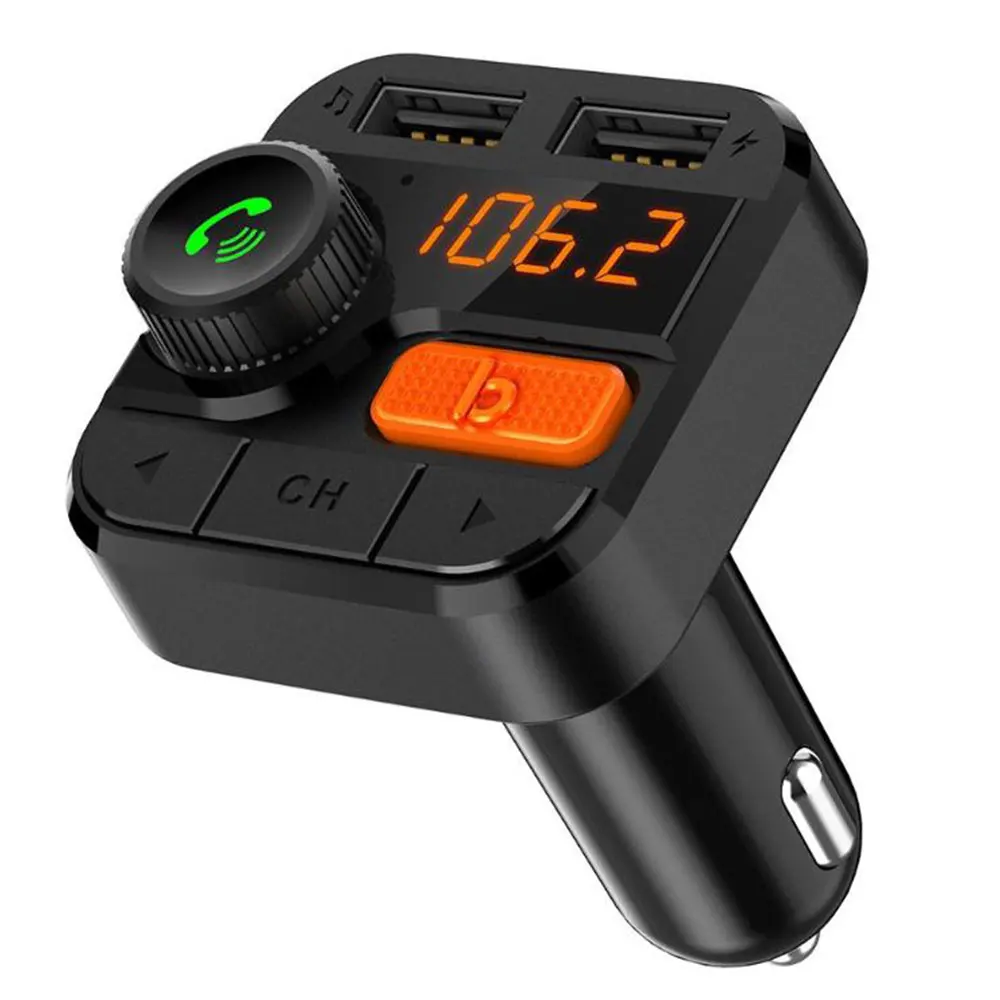 Универсальный fm-передатчик с двумя USB басами и громкой связью Bluetooth Smart 2.4A+ 1A Bluetooth для автомобильного зарядного устройства