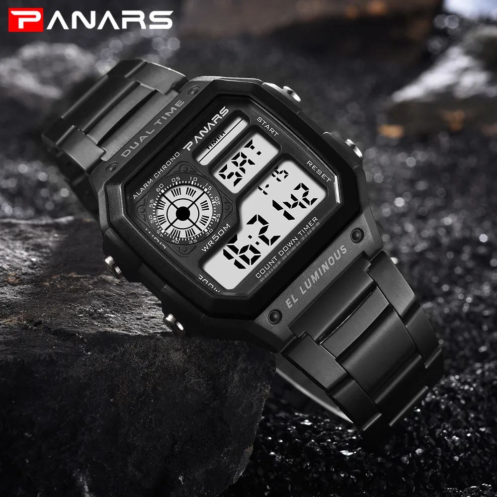 

GEMIXI Watch Men's Waterproof Multi Function Sports Watch Square Fashion Electronic Watches Apr29p40