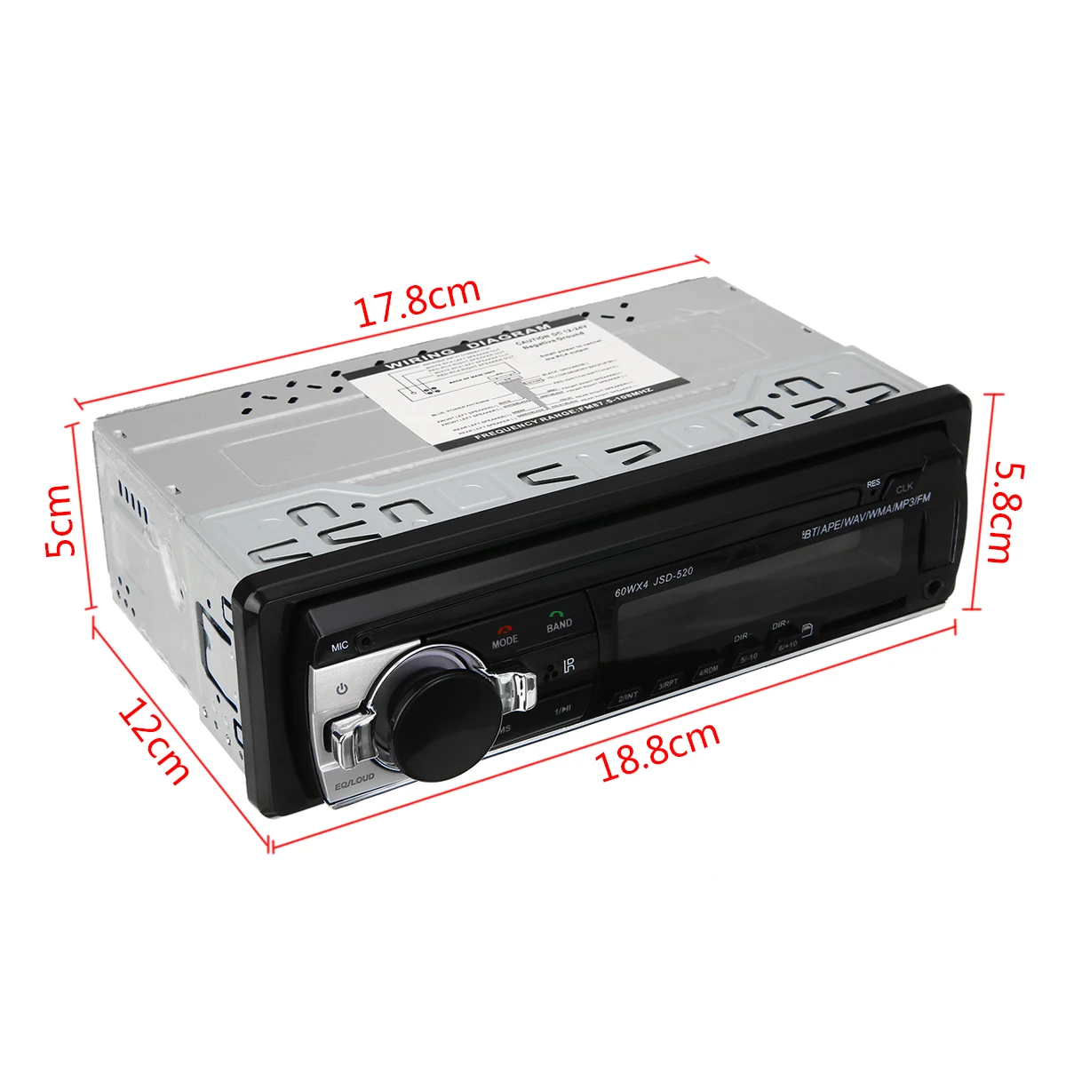 JSD-520 24 В Цифровой Bluetooth Автомобильный mp3 плеер 60Wx4 FM Радио стерео аудио USB/SD Поддержка MP3/WMA регулятор громкости часы Mayitr