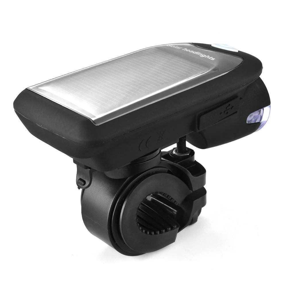 Best Solar Energy Rechargeable Bicycle LED Light Bike Warning Lamp Front and Rear Safety Flashlight Accessories Set 5