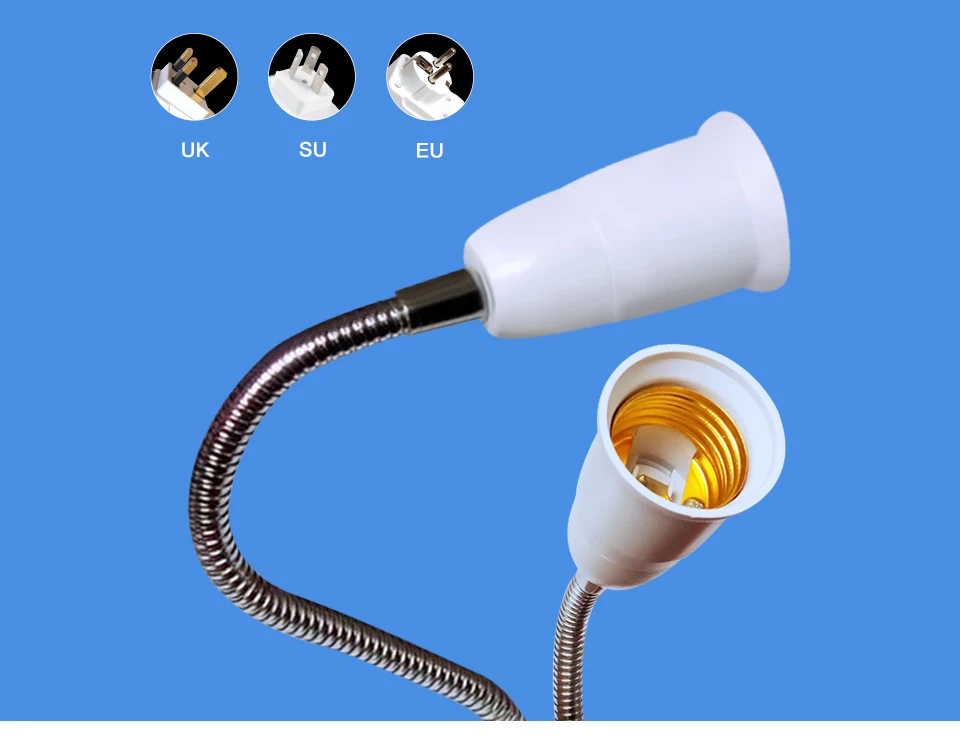 E27 Lamp Base Holder Flexible Extension Converter With OnOff Switch (2)