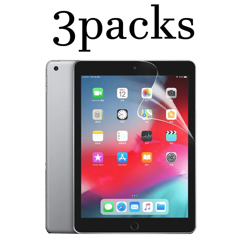 3 упаковки ПЭТ мягкая защитная пленка для экрана для Ipad 2, 3, 4 air 12 pro 7,9 9,7 10,5 Мини-Платье на возраст 1, 2, 3, 4, 5, Защитная пленка для Apple Ipad