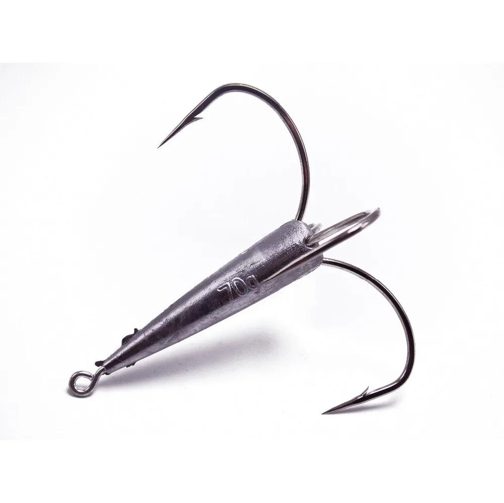 CATCHSIF 4PCS Four Feet fishing Hooks with 70g Lead for Fighting Squid and Monster Fish