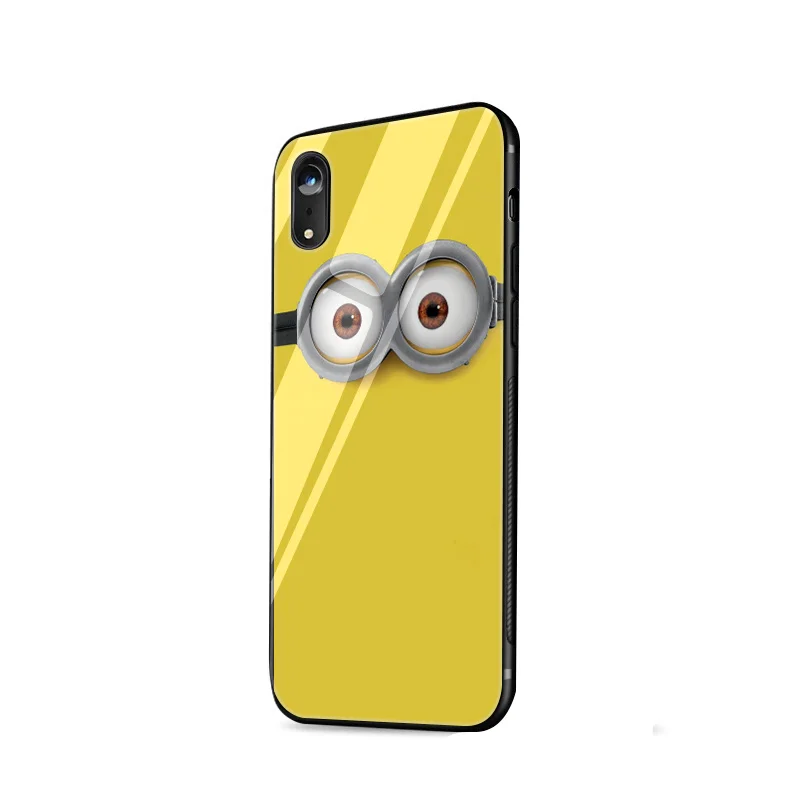 Desxz Желтый Миньон Симпатичные Аниме уникальный случай Стекло для Iphone 5, 5s, SE 6 6s 7 8 Plus X XS Max XR Защитная крышка - Цвет: G8