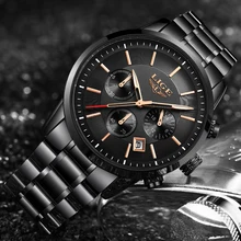 LIGE Новая мода Топ Роскошные мужские часы для спорта и отдыха Водонепроницаемые многофункциональные кварцевые часы Relogio Masculino