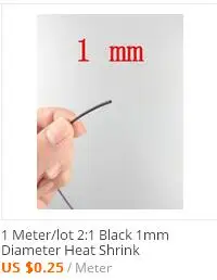 1 м/лот 2:1 Черный цвет; 40 мм Диаметр термоусадочные