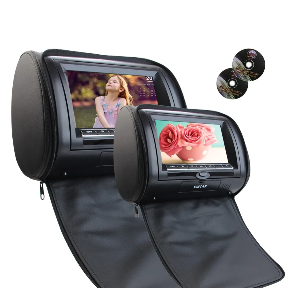 

Double Headrest DVD Player 7Inch 800*480 Digital LCD Screen Artificial Leather Multimedia system Car Monitor USB IR FM Transmitt