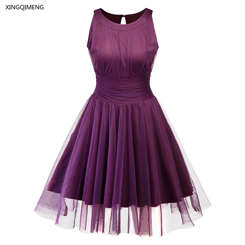 In Stock Purple Cocktail Dress Elegant Short Cheap Simple Formal Party