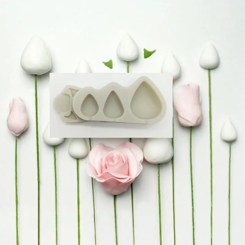 Minsunbak шишки розы шоколадные силиконовые формы в форме бутона розы украшение торта мастикой Sugarcraft