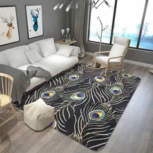 Европейский художественный большой ковер с принтом павлиньих перьев, большой ковер высокого качества, домашний коврик, современный ковер для гостиной, утолщенный ковер для гостиной