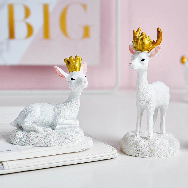 cheap Nordic Style Resin Deer Decor Office Living Room TV Cabinet Bookcase Display