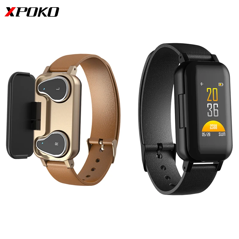 

T89 Smart Watch With TWS Bluetooth Earphone Headphone Fitness Bracelet Tracker Heart Rate Monitor Smart Wristband Smartwatch Men